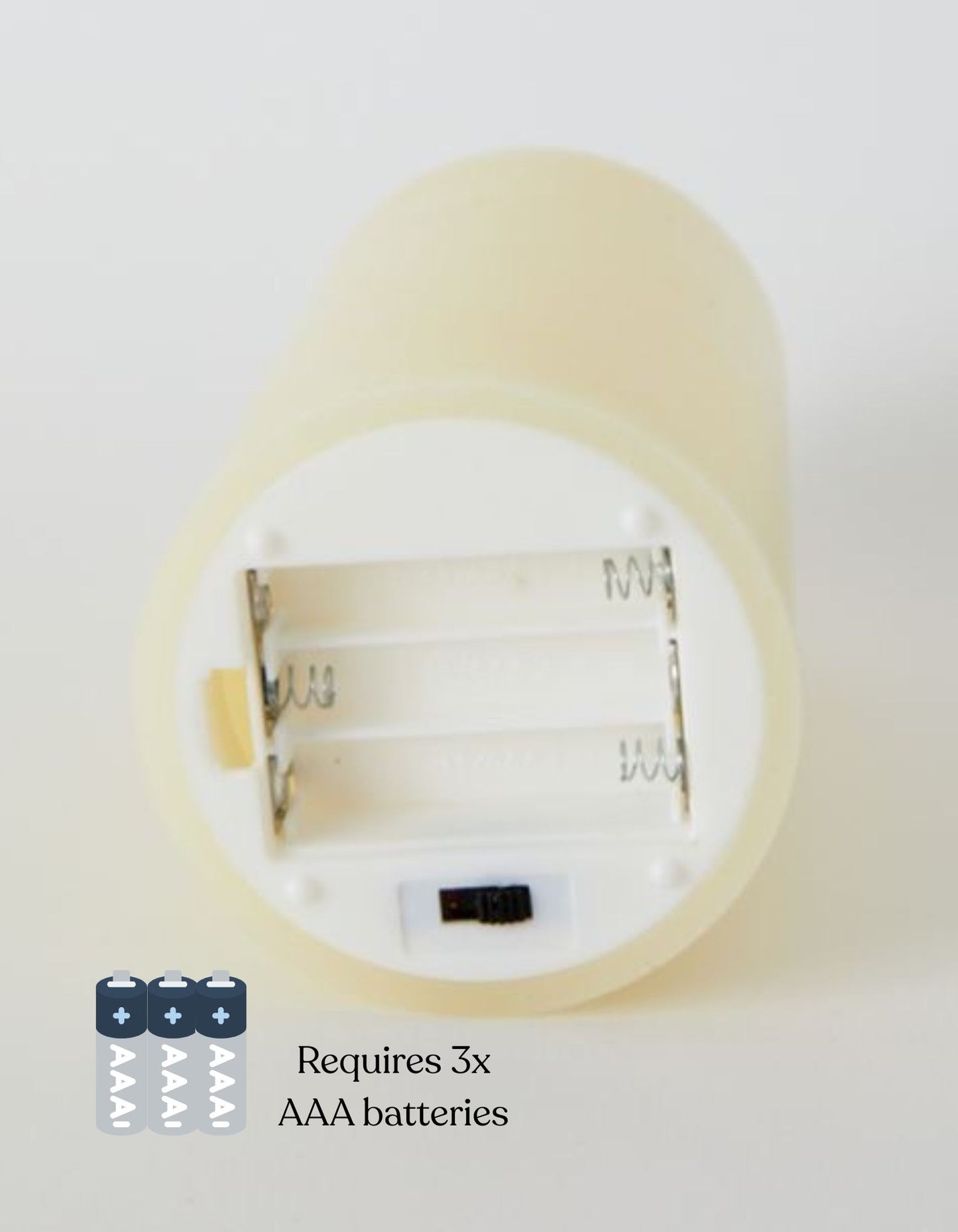 LED Candle Set of 3 – Off White Pillar Candles (10/12.5/15cm)