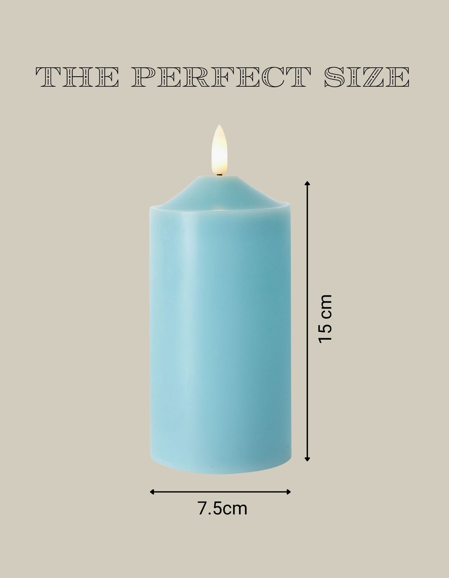 Single Wax LED Candle – 15cm Pillar Candle