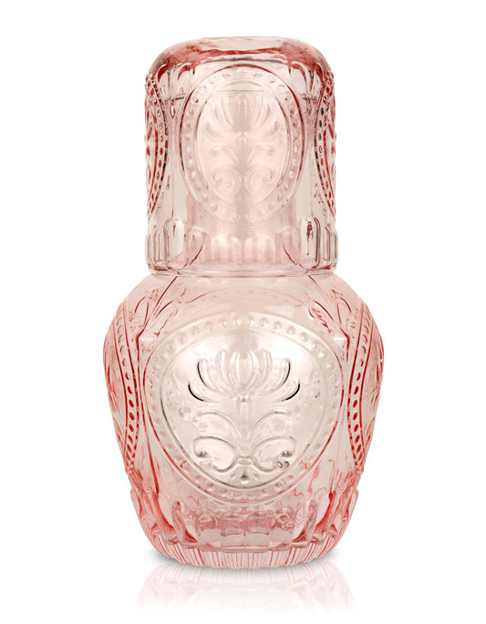 Vintage Glass Carafe with Matching Drinking Glass lid | 750ml Capacity