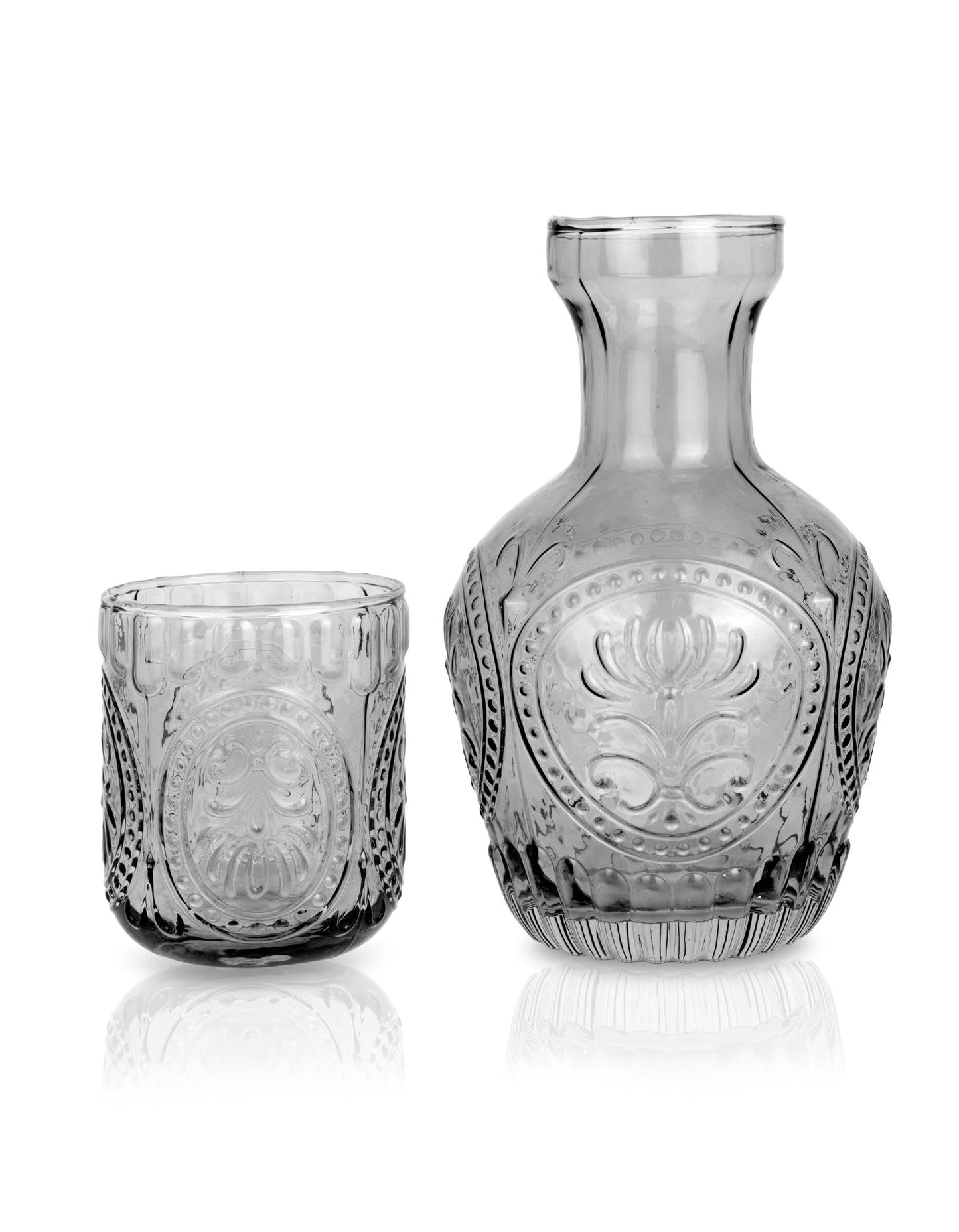 Vintage Glass Carafe with Matching Drinking Glass lid | 750ml Capacity