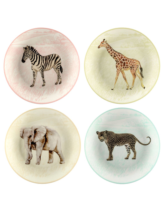 Decorative Side Plates | Set of 4 | New Bone China | 19cm | Animals design