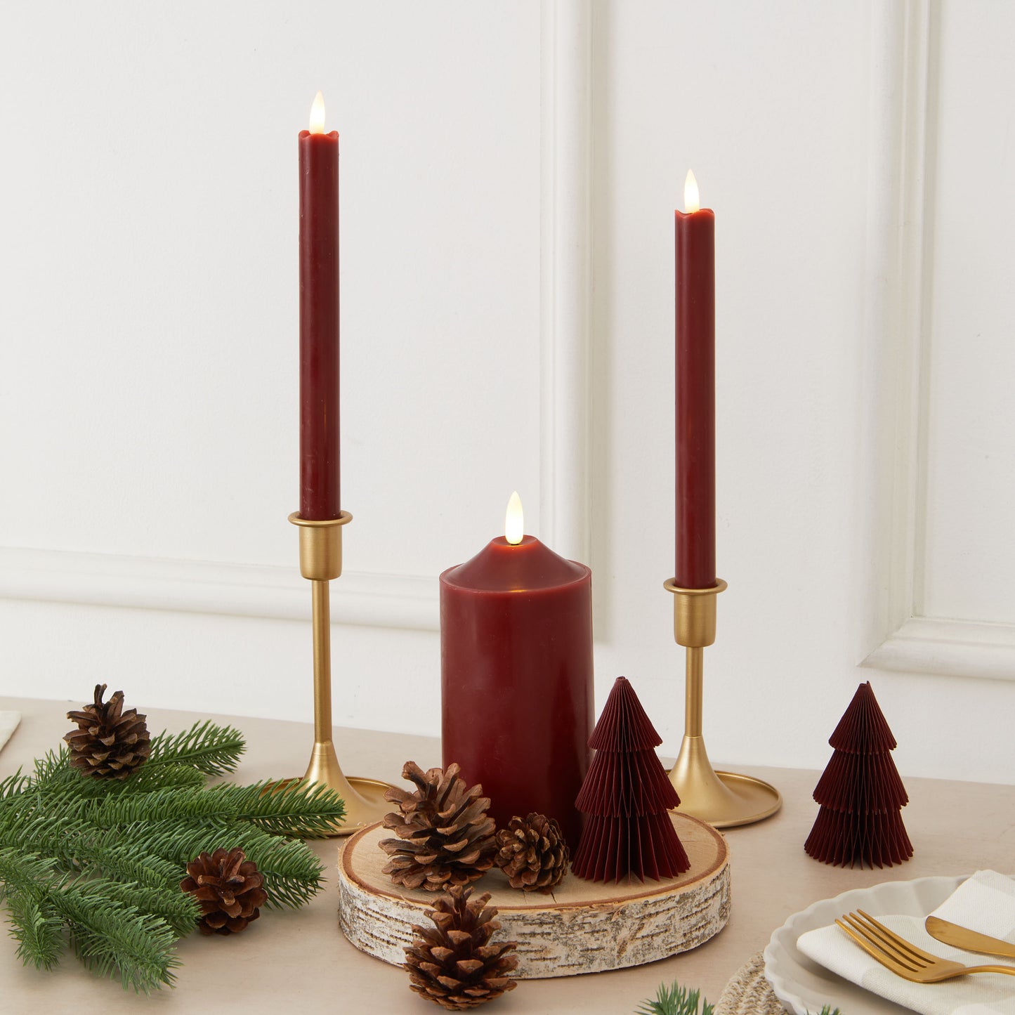 Single Wax LED Candle – 15cm Pillar Candle