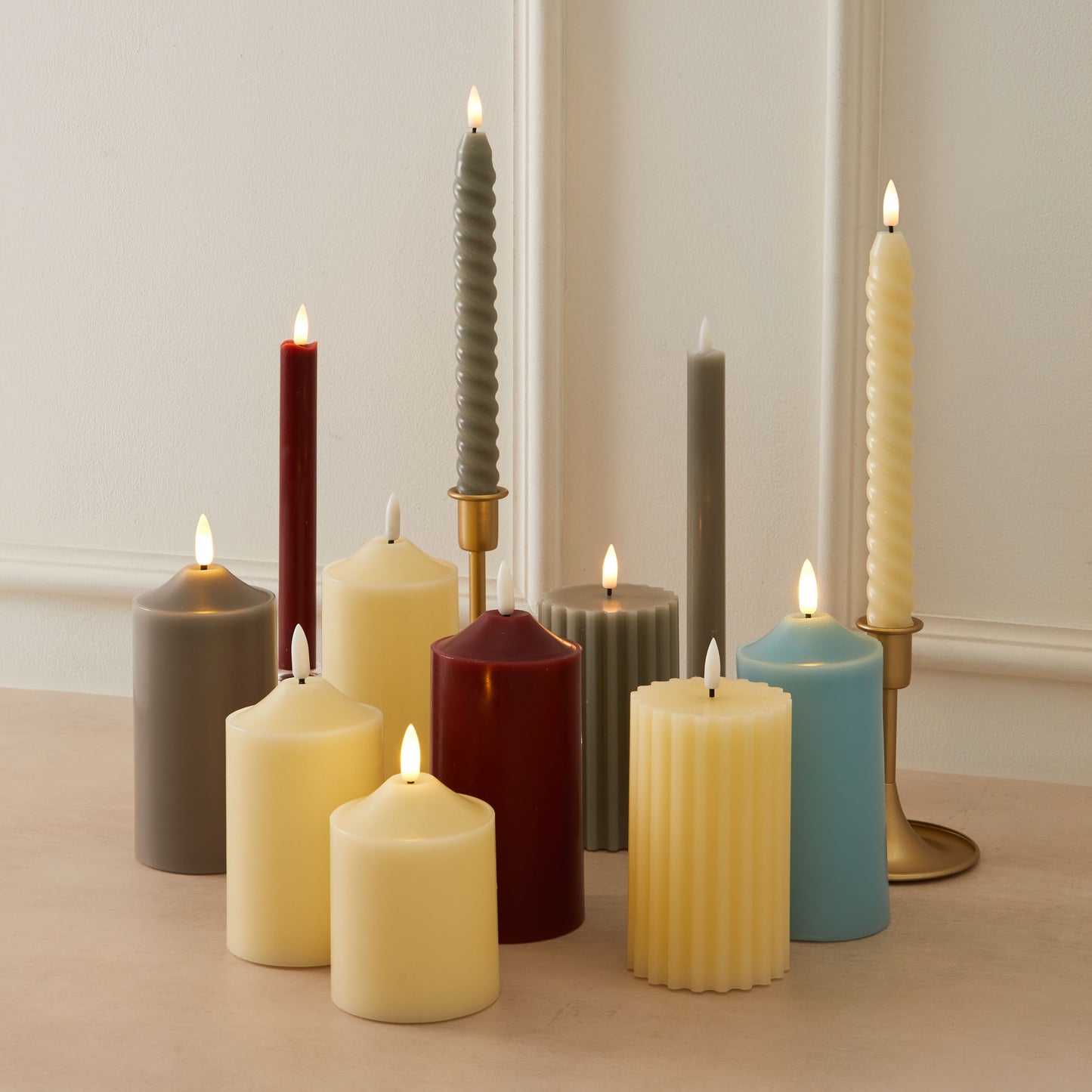 Single Wax LED Candle – 15cm Pillar Candle