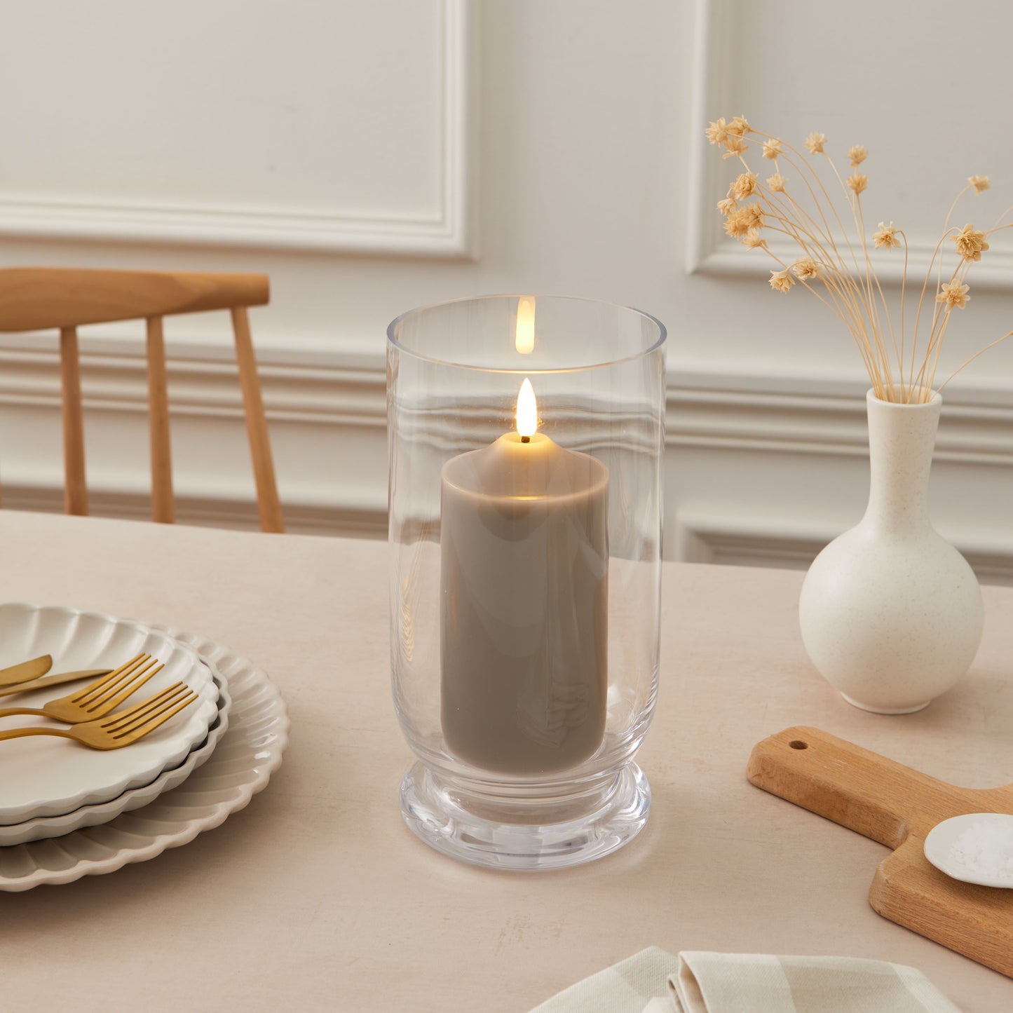 Single Wax LED Candle – 15cm Pillar Candle