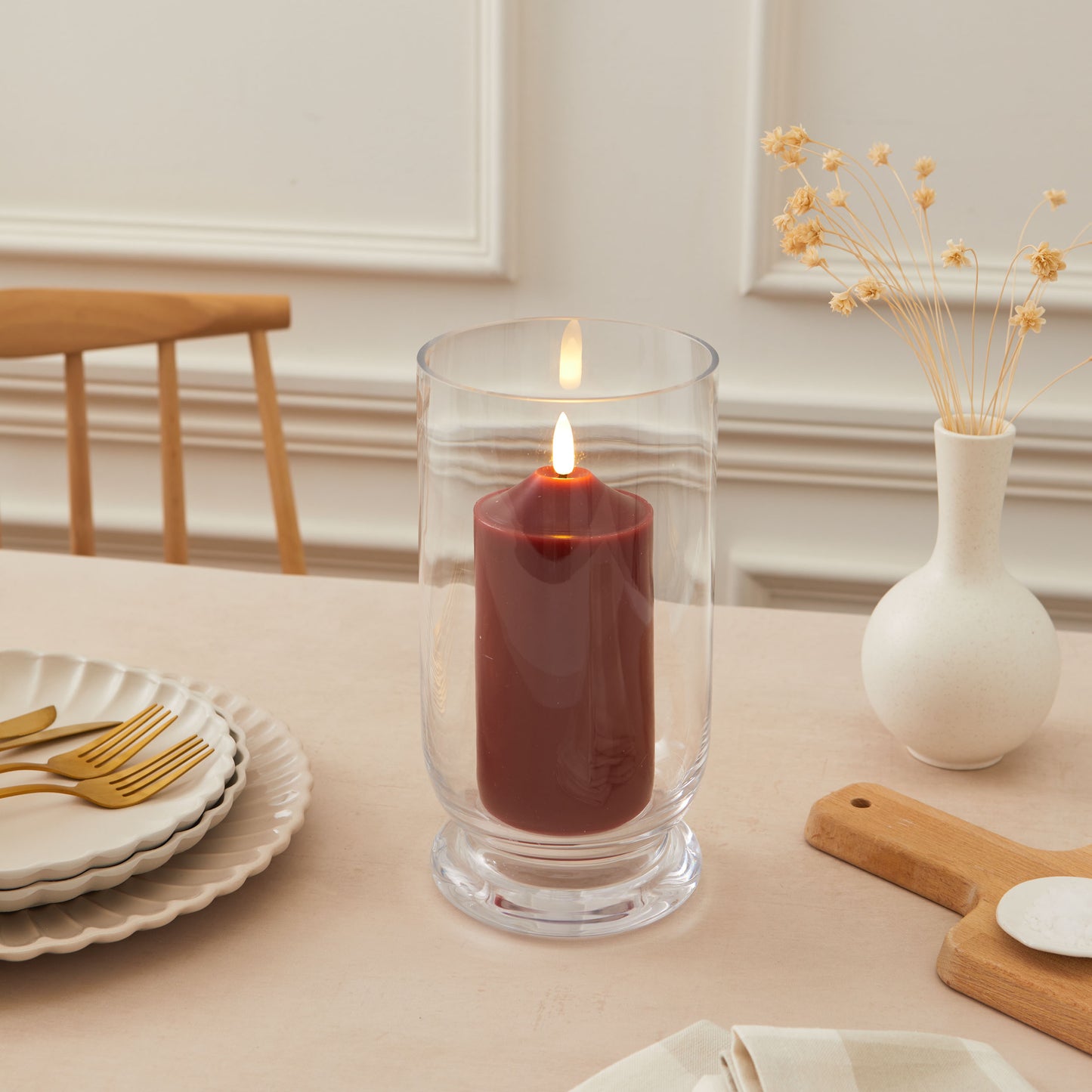 Single Wax LED Candle – 15cm Pillar Candle