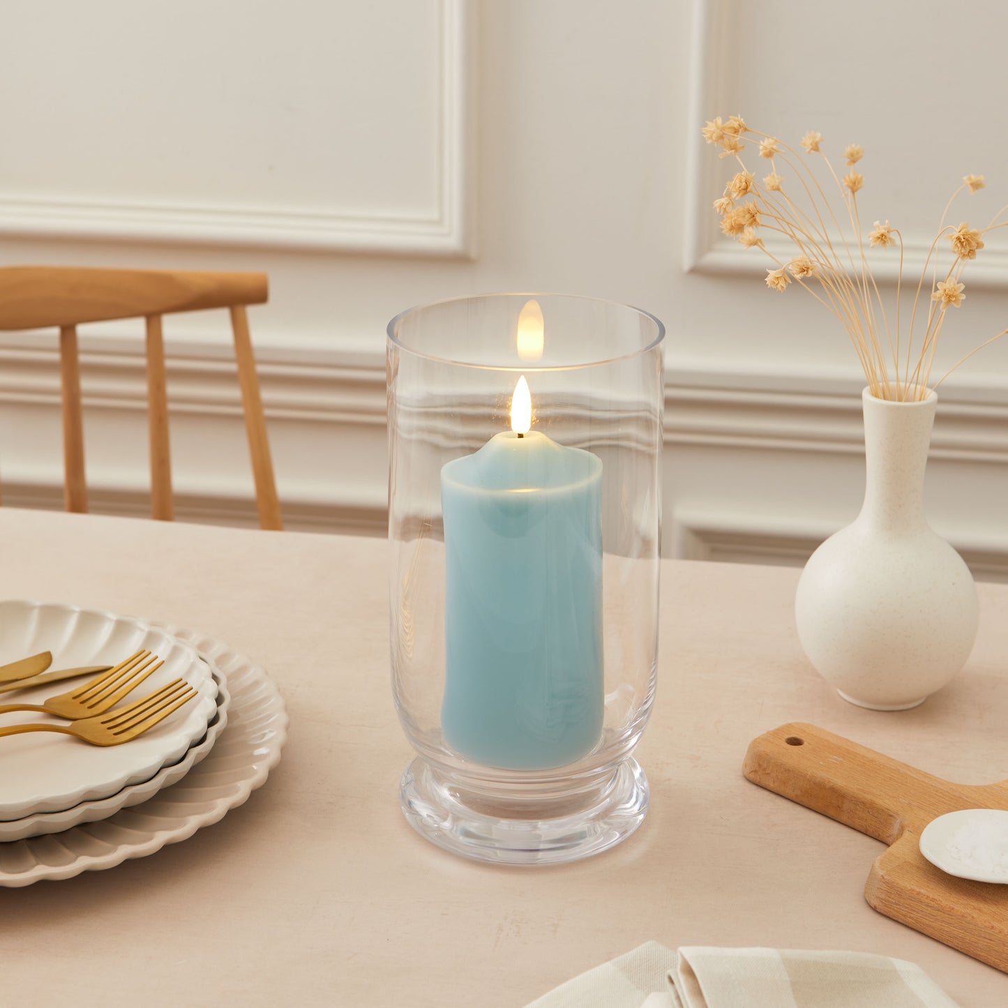 Single Wax LED Candle – 15cm Pillar Candle