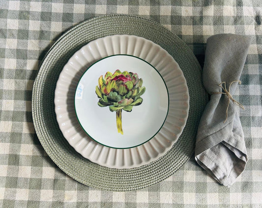 Decorative Side Plates | Set of 4 | New Bone China | 19cm | Fruit & Vegetables design