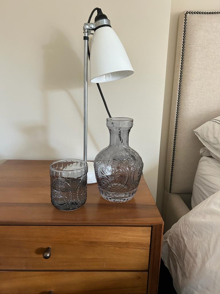 Vintage Glass Carafe with Matching Drinking Glass lid | 750ml Capacity