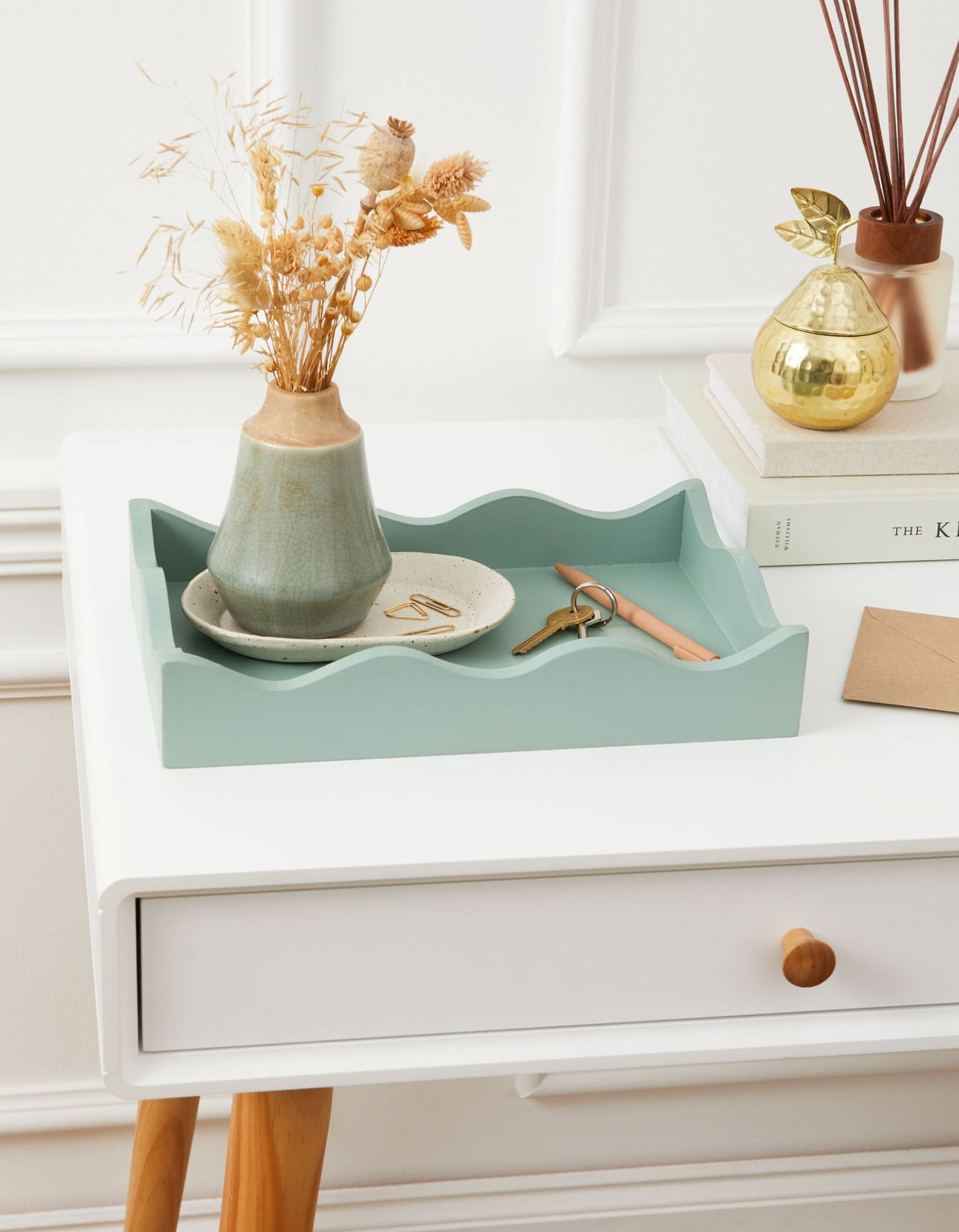 Curator Home Wave Edge Rectangle Decorative Serving Tray | 30cm