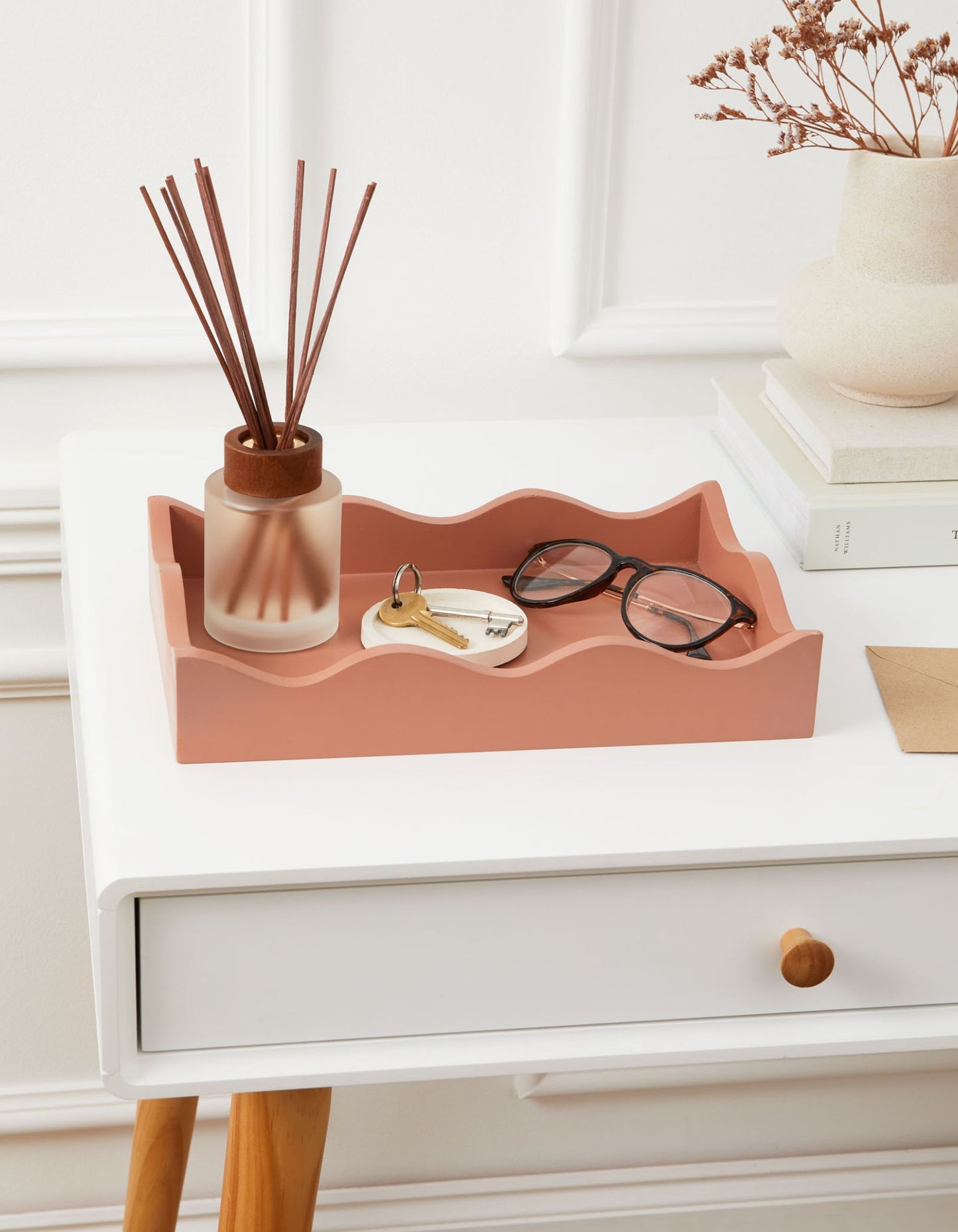 Curator Home Wave Edge Rectangle Decorative Serving Tray | 30cm