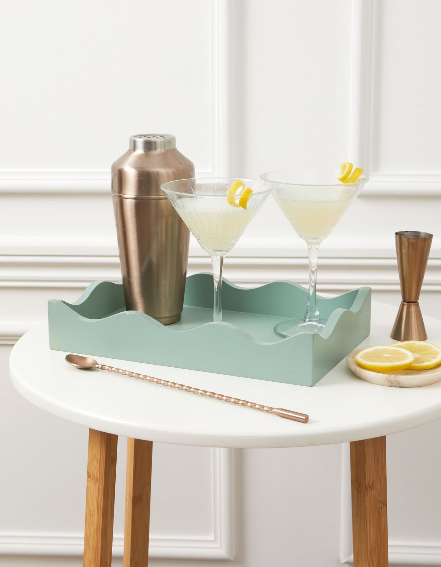 Curator Home Wave Edge Rectangle Decorative Serving Tray | 30cm