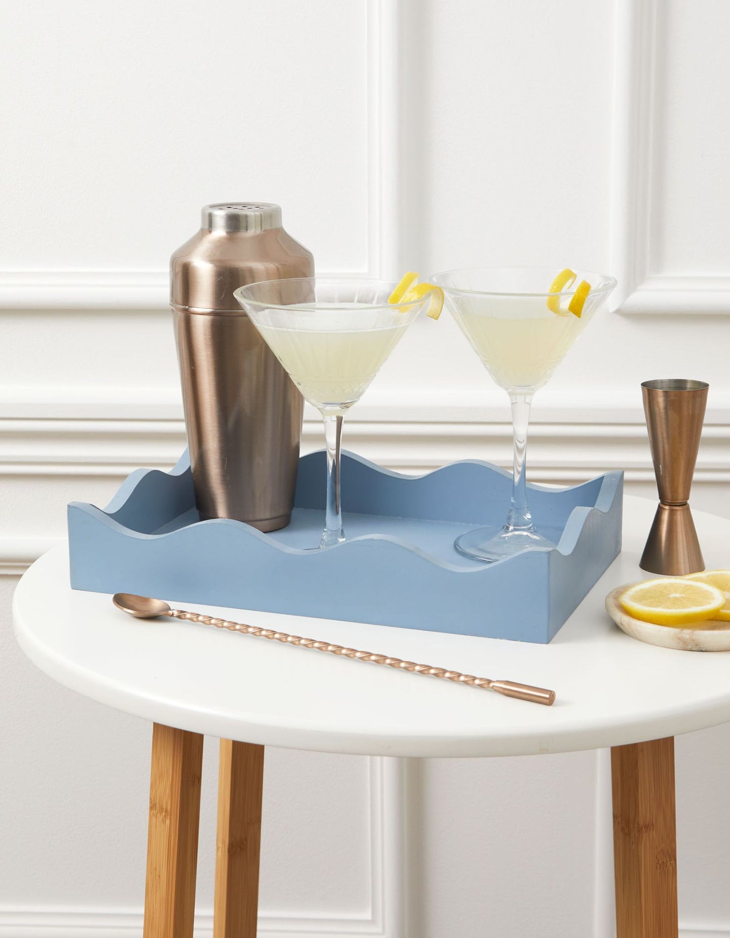 Curator Home Wave Edge Rectangle Decorative Serving Tray | 30cm