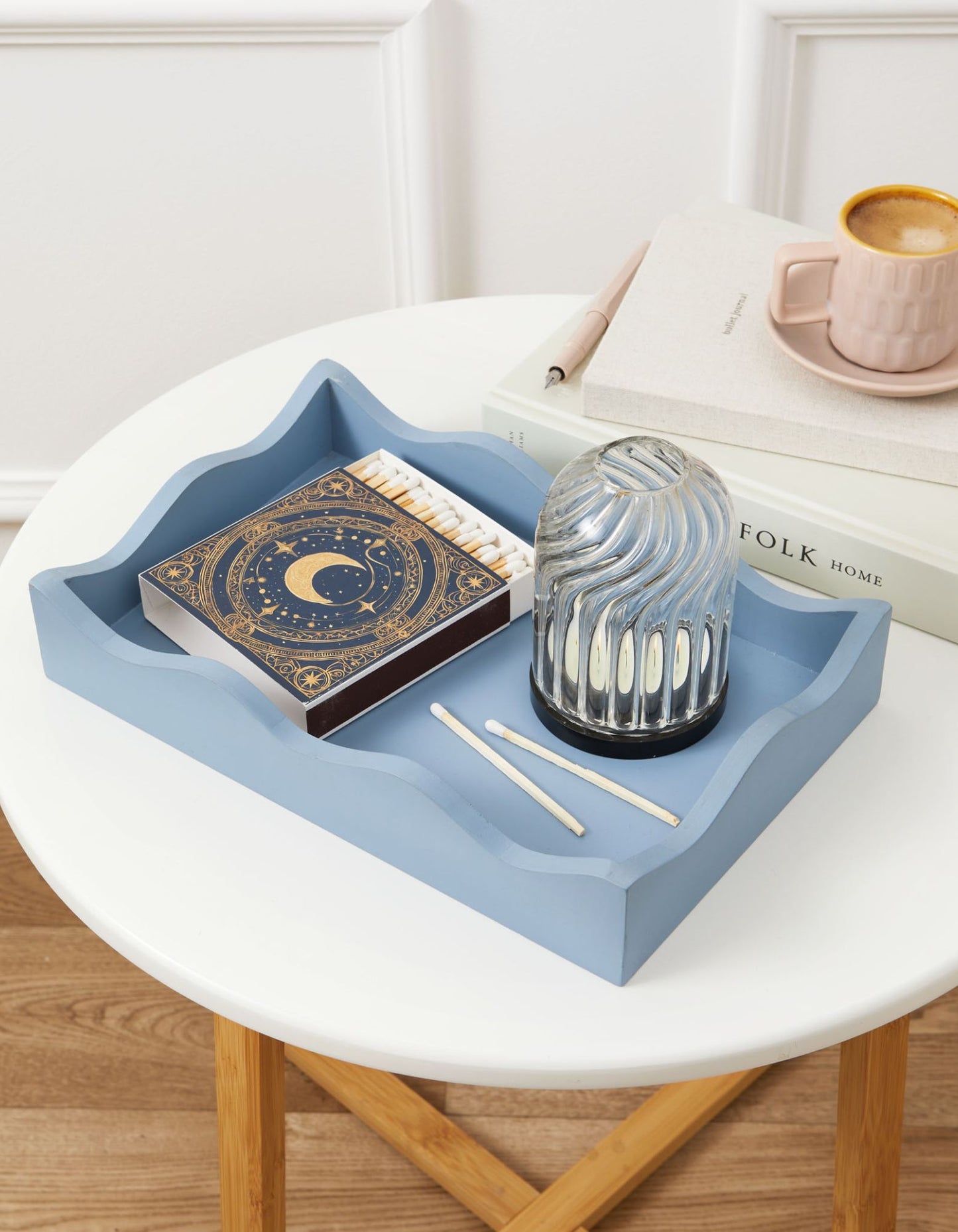 Curator Home Wave Edge Rectangle Decorative Serving Tray | 30cm