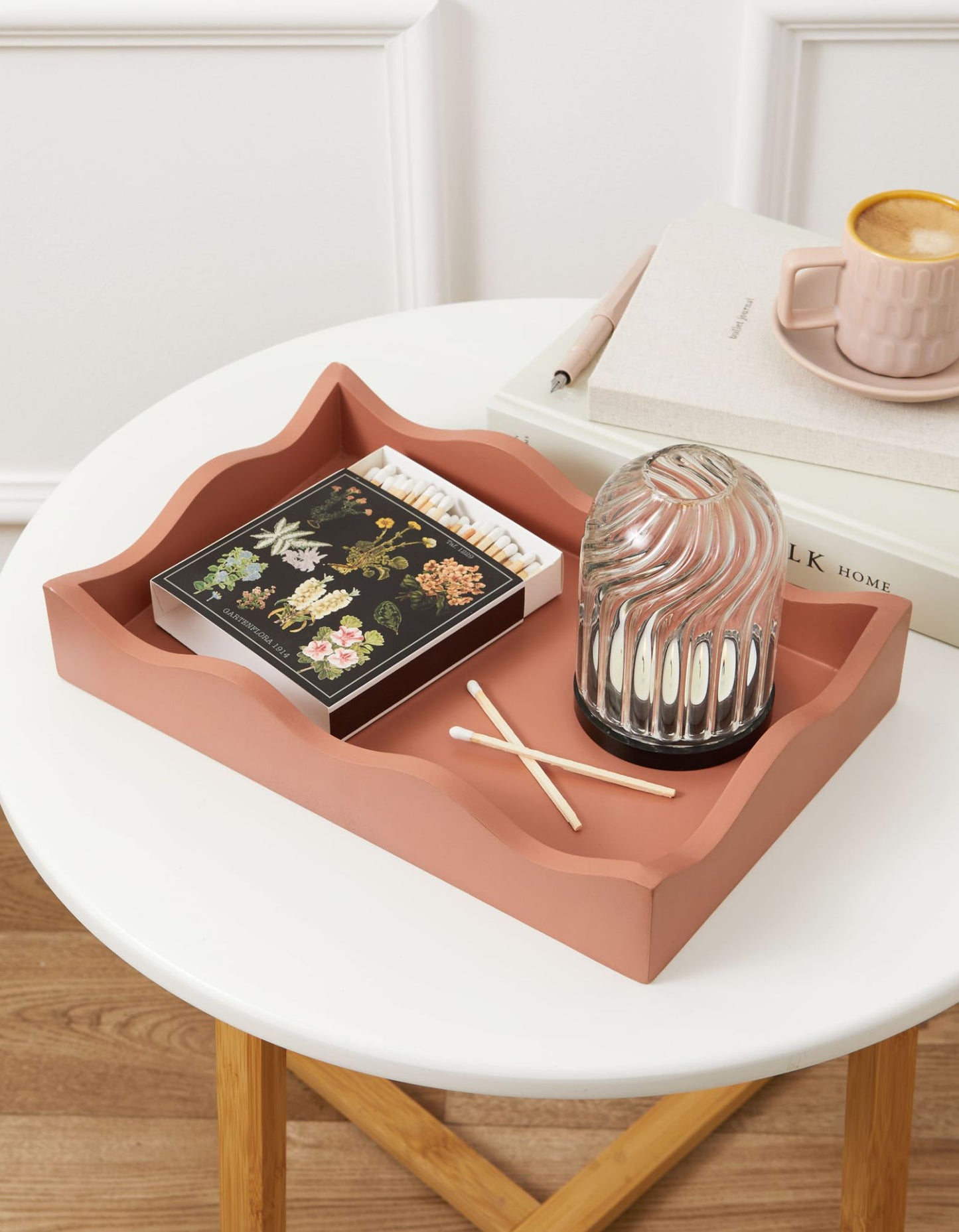 Curator Home Wave Edge Rectangle Decorative Serving Tray | 30cm