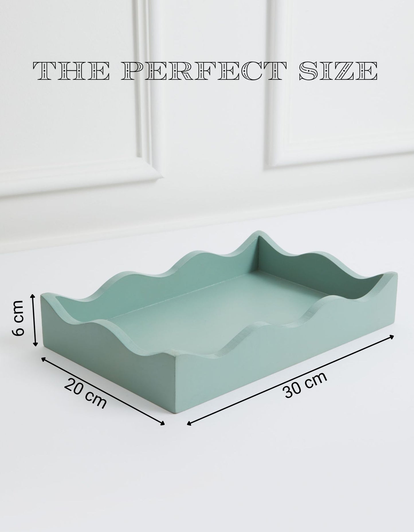 Curator Home Wave Edge Rectangle Decorative Serving Tray | 30cm