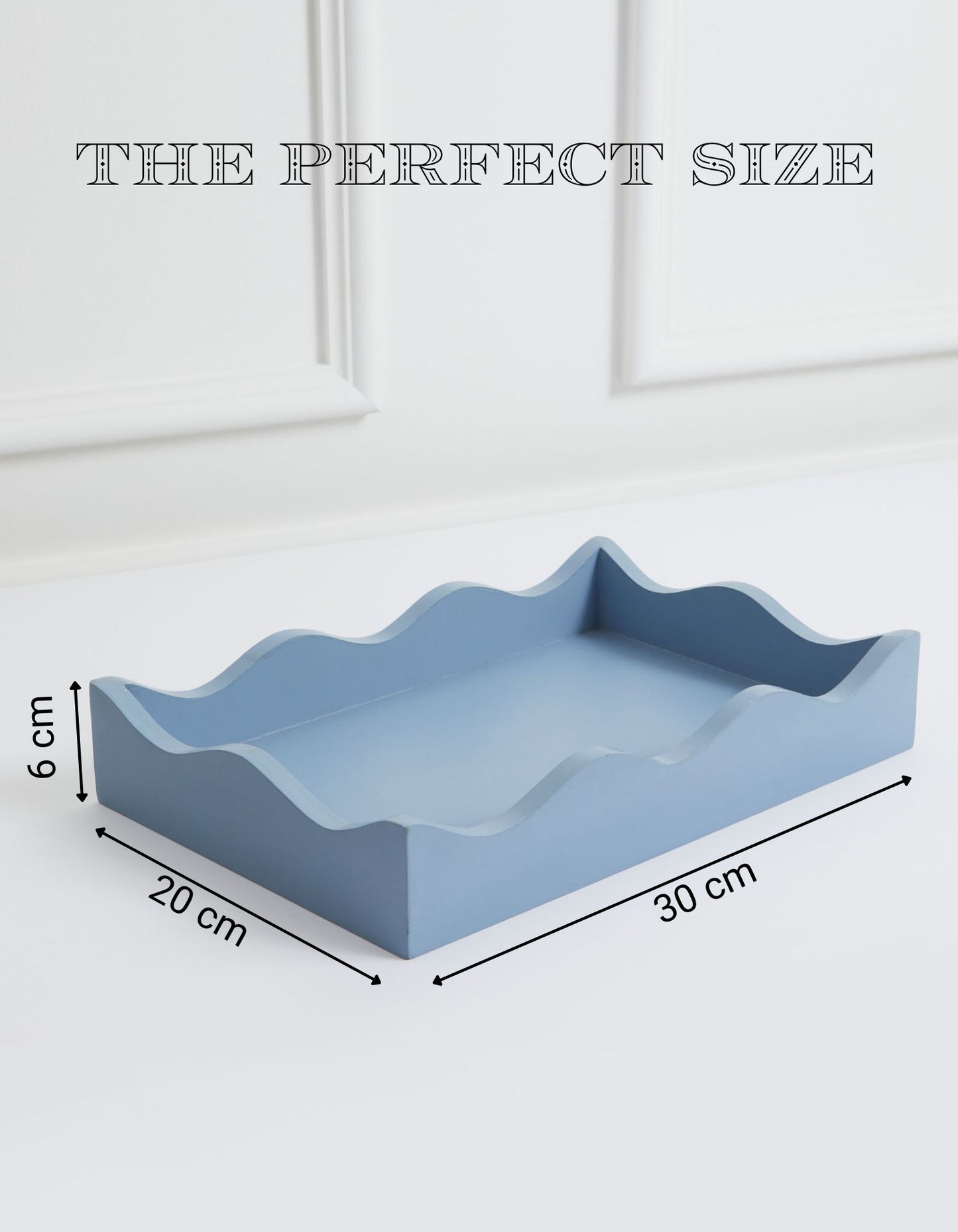 Curator Home Wave Edge Rectangle Decorative Serving Tray | 30cm