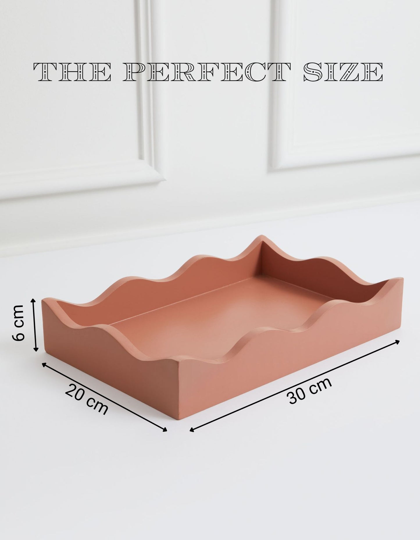 Curator Home Wave Edge Rectangle Decorative Serving Tray | 30cm