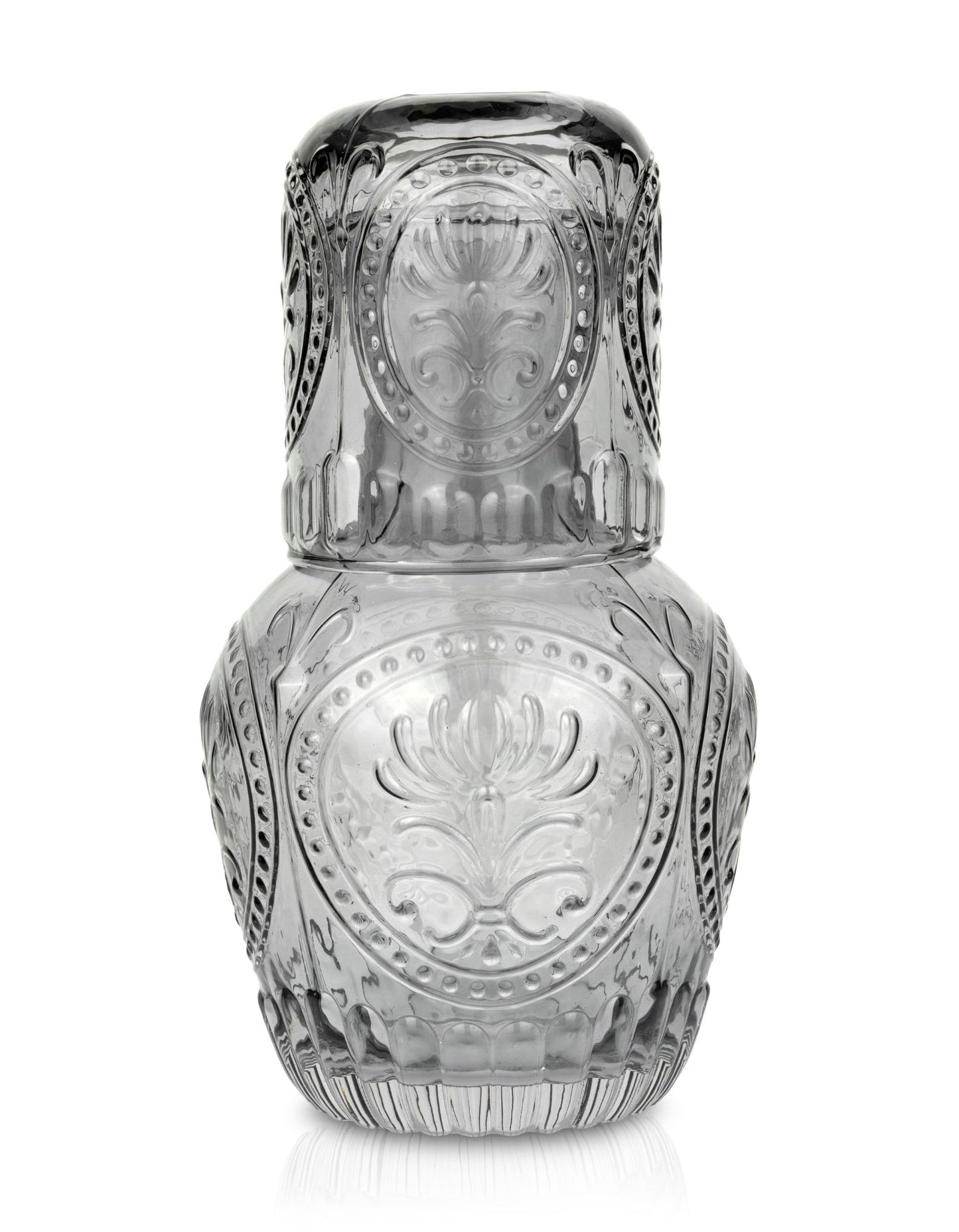 Vintage Glass Carafe with Matching Drinking Glass lid | 750ml Capacity