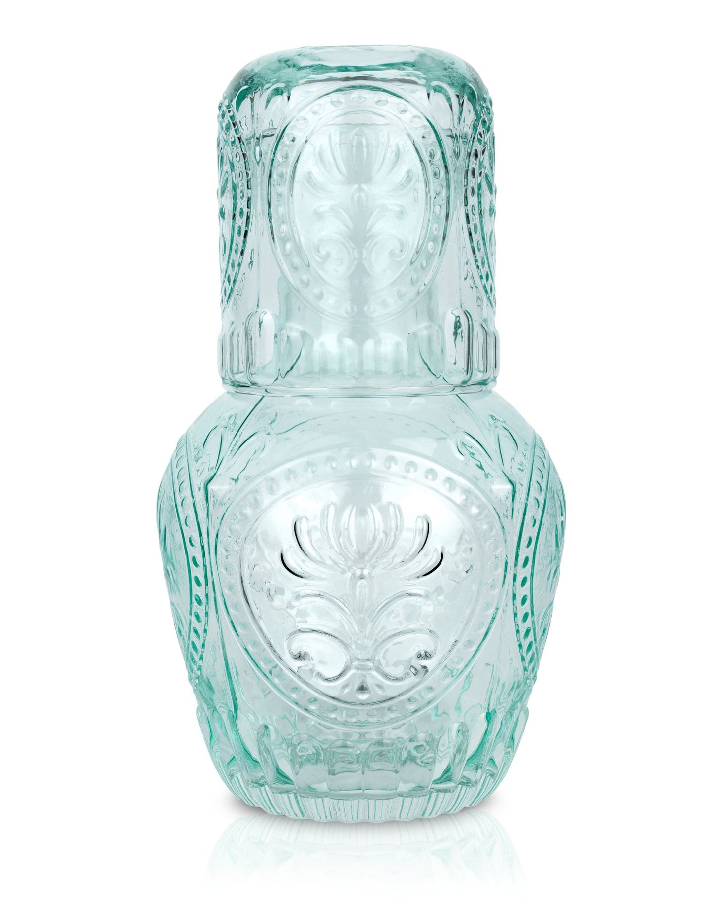 Vintage Glass Carafe with Matching Drinking Glass lid | 750ml Capacity