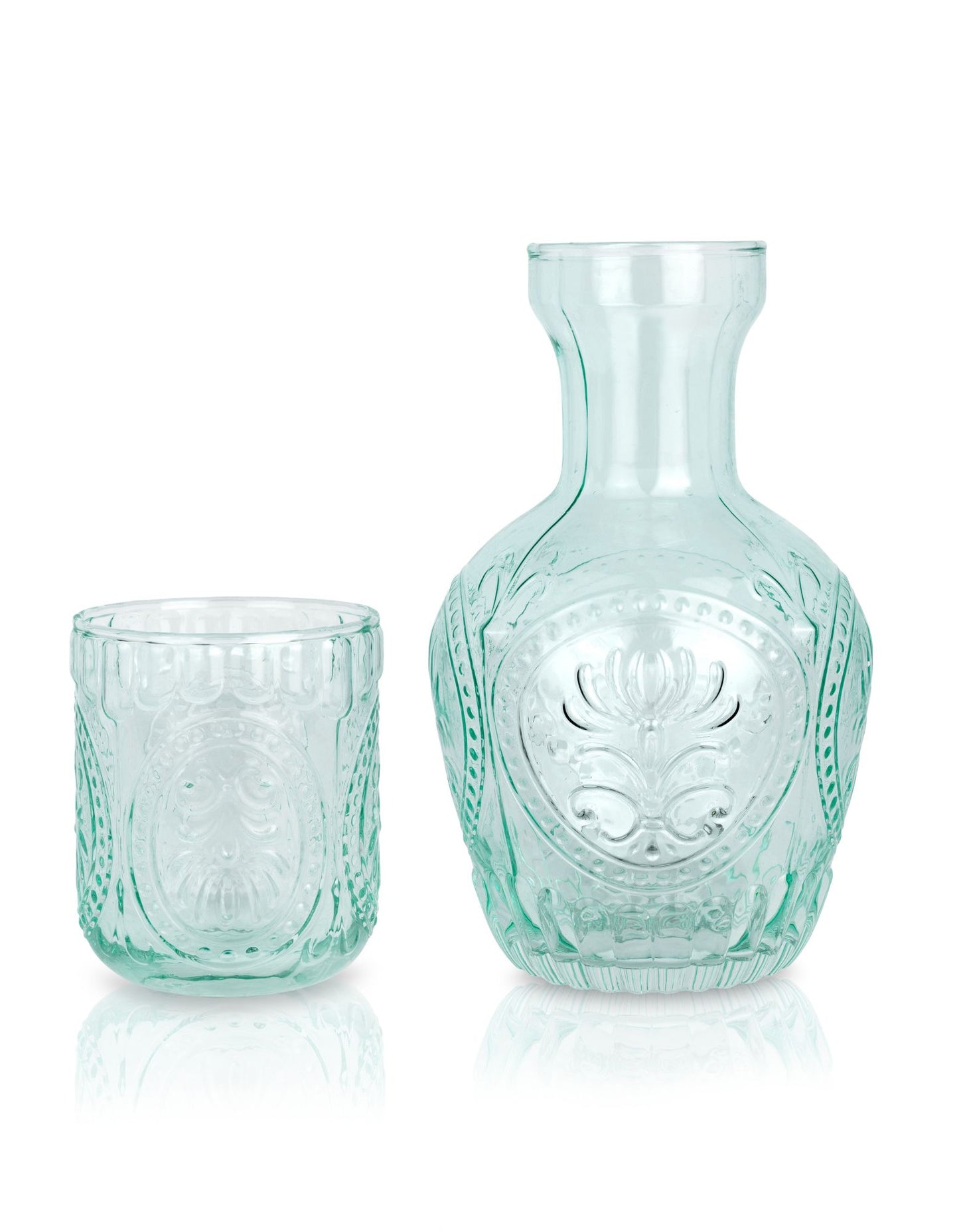 Vintage Glass Carafe with Matching Drinking Glass lid | 750ml Capacity
