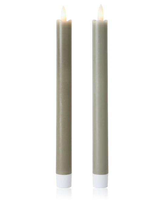 Set of 2 Wax LED Taper Candles – 22cm Flameless Dinner Candles